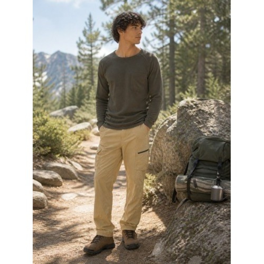 Little Donkey Andy Mens Cargo Hiking Pants Khaki Size‎ Medium Outdoor Trekking